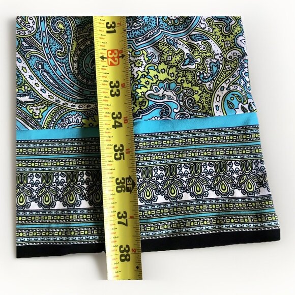 Michael Kors Women's Jersey Shift Dress Size 2X Stretch Paisley Blue Green - Picture 6 of 7